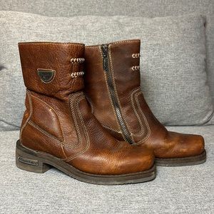 Brown Leather Combat Boots